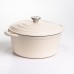 Кастрюля чугунная эмалированная 6,5 л, бежевый Yiwu HP-FLG-3 WHITE