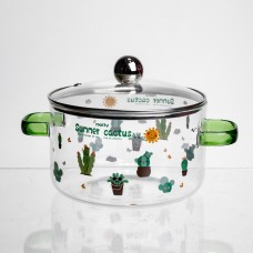 Кастрюля из боросиликатного стекла Summer Cactus 1.8 л Yiwu HP-GP-37