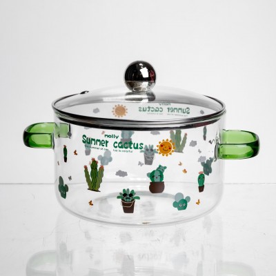 Кастрюля из боросиликатного стекла Summer Cactus 1.8 л Yiwu HP-GP-37