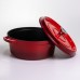 Кокотница чугунная эмалированная 6 л, красный Yiwu HP-FLG-6 RED