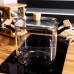 Кастрюля из боросиликатного стекла квадратная 6.5 л с деревянными ручками Yiwu HP-GP-10