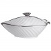 Супница 800 (мл) фарфоровая 26×18×14 (см) с крышкой Белый с серебром XL-4074AS