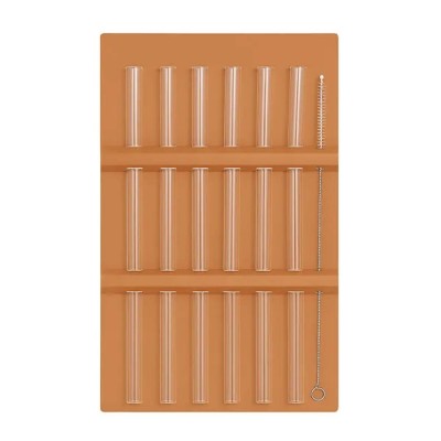 Набор стеклянных трубочек 7 штук с щёточкой боросиликатное стекло 64486-81