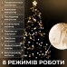 Гирлянда нить 16м на 180 LED лампочек светодиодная черный провод 8 режимов работы Желтый M400LEDY