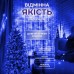 Гирлянда роса мишура 30 метров хвойная лапа 640 led светодиодов зеленый провод синяя D1750BL