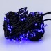 Гирлянда нить 22м на 218 LED лампочек светодиодная черный провод 8 режимов работы Синий M500LEDBL