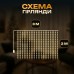 Гирлянда-штора Роса 200 LED 10 нитей 3*2 м USB Garlando USB173304Y