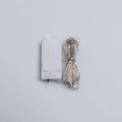 Светодиодная гирлянда Роса 3 метра на батарейках 30 led нить на белом проводе белая 30L3MWW
