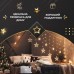 Гирлянда штора 3х0,7 м Звезды на 108 LED лампочек светодиодная 6 больших и 6 маленьких звезд 9 В 8 режимов 1733056Y
