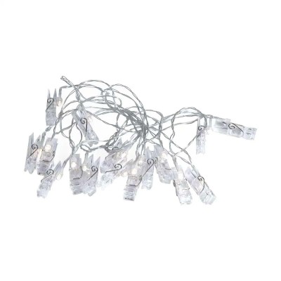 Гирлянда нить с прищепками 5.2 метра 20 LED светодиодов A65