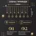 Гирлянда штора 3х0,7 м Звезды на 108 LED лампочек светодиодная 6 больших и 6 маленьких звезд 9 В 8 режимов 1733056Y