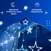 Гирлянда штора 3х0,7 м Звезды на 108 LED лампочек светодиодная 6 больших и 6 маленьких звезд 9 В 8 режимов 1733054BL