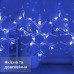 Гирлянда штора 3х0,9 м снежинка звезда на 145 LED лампочек светодиодная 10 шт Синий 1733066BL