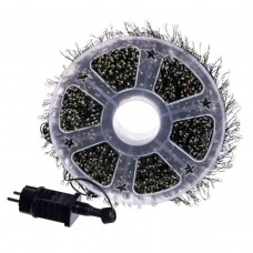 Новогодняя гирлянда комнатная роса Хвойная лапа 50 м 1500 LED зеленый провод Синее сияние D1500L50MGBL