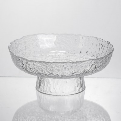 Фруктовница на ножке Ice Textured 20 см с ледяной текстурой стекла Yiwu HP-34-89