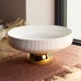 Фруктовница фарфоровая на золотой ножке 26 см Yiwu LB-1584B