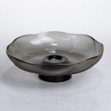 Фруктовница на ножке стеклянная 18 см круглая Yiwu HP-34-115