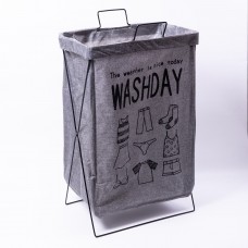 Корзина для белья на подставке 36×32×52 (см) мягкая Серая HP-41-11G