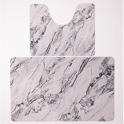Набор ковриков для ванной и туалета White Marble 50*80 / 40*50 см Yiwu HP-42-181