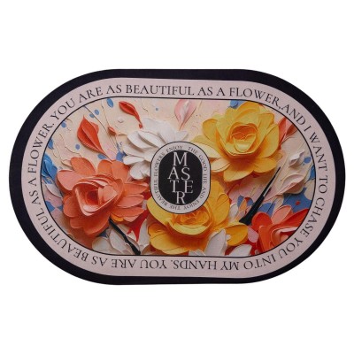 Диатомитовый 3d коврик для овальный дома Beautiful Flowers 38×58 (см) влаговпитывающий коврик для кухни ванны и туалета HP-42-55