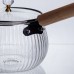 Сотейник из боросиликатного стекла 2.5 л с деревянной ручкой кастрюля для приготовления соусов блюд HP-34-81