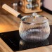 Сотейник из боросиликатного стекла 2.5 л с деревянной ручкой кастрюля для приготовления соусов блюд HP-34-81