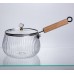 Сотейник из боросиликатного стекла 2.5 л с деревянной ручкой кастрюля для приготовления соусов блюд HP-34-81 Сотейник из боросиликатного стекла 2.5 л с деревянной ручкой кастрюля для приготовления соусов блюд HP-34-81