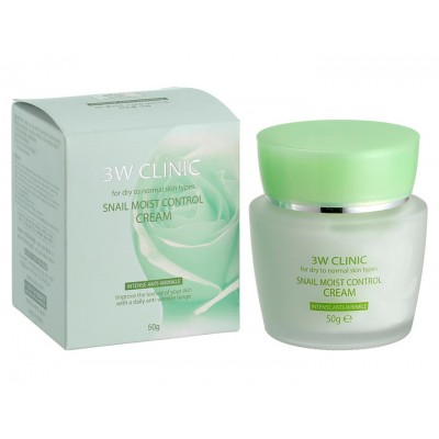 Антивозрастной крем для лица с экстрактом слизи улитки 3W Clinic Snail Moist Control Cream, 50мл