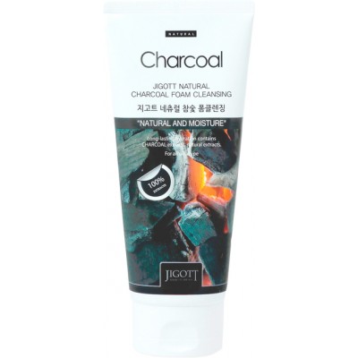 Очищающая пенка с углем Jigott Natural Charcoal Foam Cleansing 180 мл