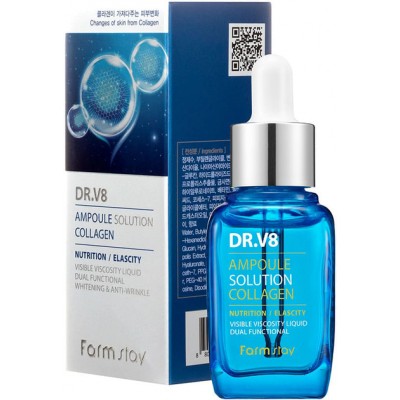 Сыворотка для лица FarmStay Dr-V8 Ampoule Solution Collagen Ампульна с коллагеном 30 мл