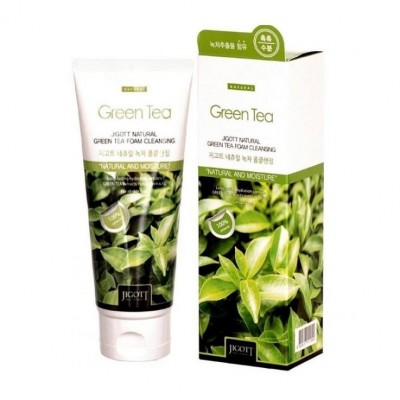 Очищающая пенка для умывания JIGOTT NATURAL GREEN TEA FOAM CLEANSING 180ml