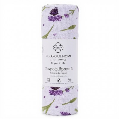 Отрывные кухонные салфетки из микрофибры в рулоне 25х25 см (20 шт) Lavender Butterfly 544-1V
