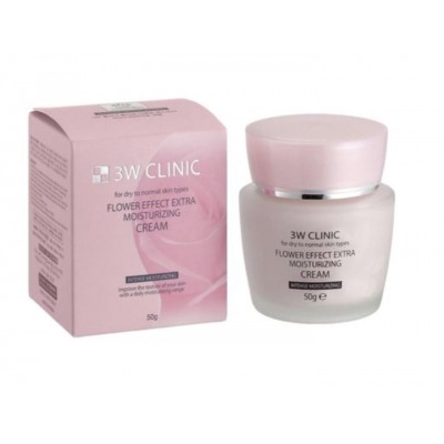 Крем для лица увлажняющий цветочные экстракты 3W CLINIC Flower Effect Extra Moisture Cream, 50 мл