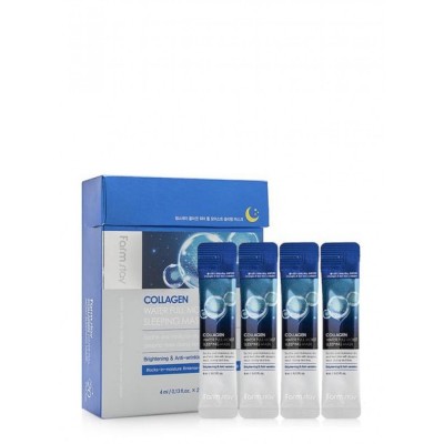 Ночная увлажняющая маска для лица с коллагеном FarmStay Collagen Water Full Moist Sleeping Mask, 4мл