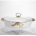 Мармитница фарфоровая Margaret 2 л для вторых блюд 35*25*6,2 см Yiwu YYSH1216