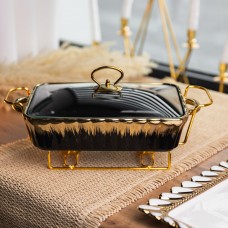 Мармит настольный прямоугольный с подогревом 35.5х19х15.5 см керамический на подставке ML531-13