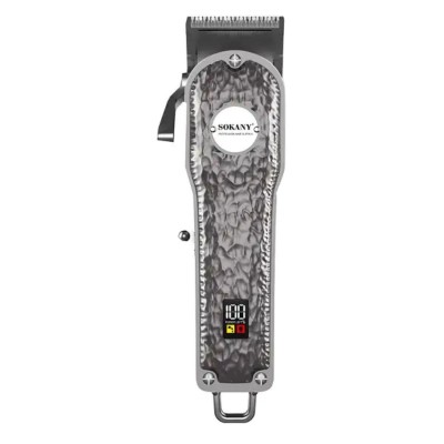 Машинка для стрижки Sokany SK-LF-9976 аккумуляторная с 4 насадками и USB серебро