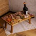 Винный столик-менажница из дерева 50×30 см прямоугольный на ножках дуб BWS500180