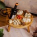 Винный столик-менажница из дерева 35 см круглый на ножках дуб BWR350180