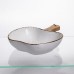 Тарелка фарфоровая глубокая с ручкой Яблоко 25×20×5 (см) с ручкой Золото ZJH-14-2