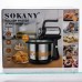 Стационарный миксер Sokany с чашей 4 л, 1000 Вт, 5 скоростей, 2 насадки, венчики и крюки SK-6662