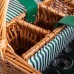 Корзина плетеная для пикника с посудой на 4 персоны 48х33х43 см набор посуды туристический для кемпинга