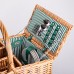 Корзина плетеная для пикника с посудой на 4 персоны 48х33х43 см набор посуды туристический для кемпинга