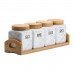 Набор для сыпучих продуктов 4 штуки по 300 мл на бамбуковой подставке HP1210