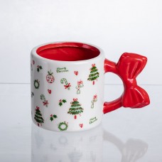 Новогодняя фарфоровая чашка для чая и кофе 400 (мл) Merry Christmas CR-1-18