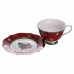 Фарфоровая чашка с блюдцем 250 (мл) Christmas Красная Yiwu HP-SDHK-14