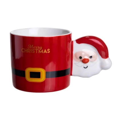 Чашка фарфоровая новогодняя Merry Christmas 350 (мл) Красная Yiwu FM-CS-51R