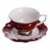 Фарфоровая чашка с блюдцем 250 (мл) Christmas Красная Yiwu HP-SDHK-14