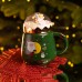 Чашка фарфоровая с крышкой Christmas 400 (мл) Зеленый Yiwu FM-CS-41A