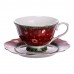 Фарфоровая чашка с блюдцем 250 (мл) Christmas Красная Yiwu HP-SDHK-14